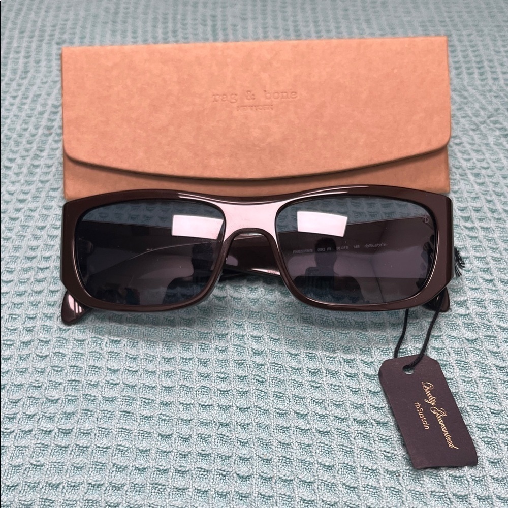 Rag & Bone Brown Rectangular Sunglasses